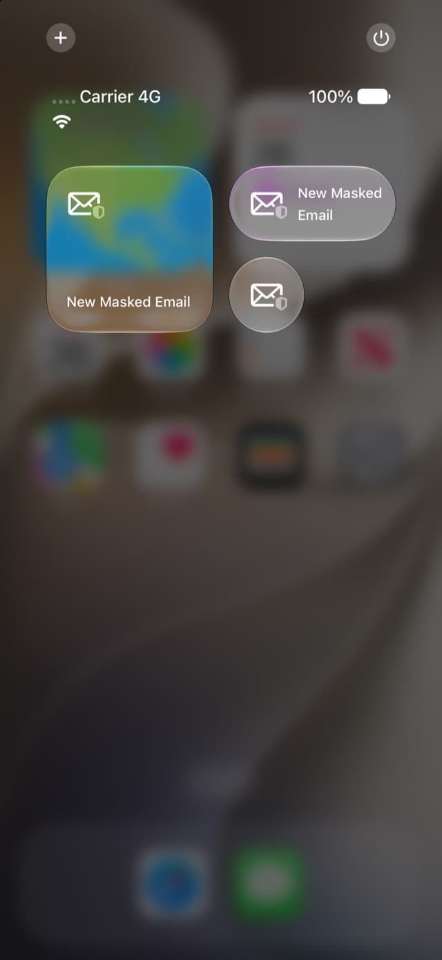 Creating a masked email straight from Control Center